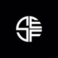 SEF logo SEF icon SEF monogram SEF letter minimalist Circle flat Unique modern abstract logo design Royalty Free Stock Photo