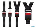 Sef of realistic safety belt isolated on white. eps vector. Royalty Free Stock Photo
