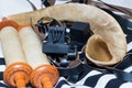 Sefer Torah (Bible), With tefillin with shofar