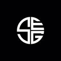 SEG logo SEG icon SEG monogram SEG letter minimalist Circle flat Unique modern abstract logo design Royalty Free Stock Photo