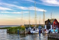 Segelschiffe am Bodden in Norddeutschland