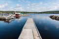 Segersta, Halsingland, Sweden - Panoramic view over a small beach and pier