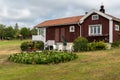 Segersta, Halsingland - Sweden - View over traditionale Swedish holiday homes in the fields