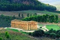 Segesta Temple Sicily Italy wide view Royalty Free Stock Photo