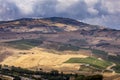 View from the ruins of the Greek Theater in Segesta, Sicily, Italy Royalty Free Stock Photo