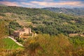 Seggiano, Grosseto, Tuscany, Italy: landscape of the mountains w Royalty Free Stock Photo