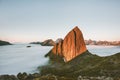 Segla Mountain sunset landscape peak over clouds