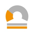Segment chart icon. Circular data visualization. Abstract infographic shape. Vector analysis.