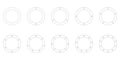 Segment circle graph icon set 1-10 Royalty Free Stock Photo