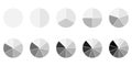 Segment circle graph icon set 1-10 Royalty Free Stock Photo