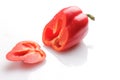 A segment of red bell pepper isolated
