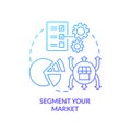 Segment your market blue gradient concept icon