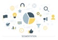 Segmentation concept. Idea of dividing people into segments