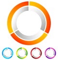 Segmented circle abstract icon. Circular geometric logo, icon in