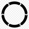 Segmented circle arrow. Circular arrow icon. Process, progres, r