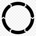 Segmented circle arrow. Circular arrow icon. Process, progres, r