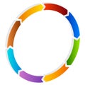 Segmented circle arrow. Circular arrow icon. Process, progres, r Royalty Free Stock Photo