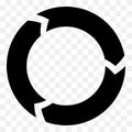 Segmented circle arrow. Circular arrow icon. Process, progres, r