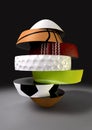 Segmented Fragmenting Sports Ball Royalty Free Stock Photo