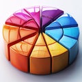Segmented pie chart for data visualization Royalty Free Stock Photo