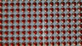 segmented silvery-red spheres. abstract three-dimensional background. 3d render