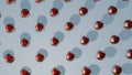 segmented silvery-red spheres. abstract three-dimensional background. 3d render