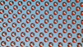 segmented silvery-red spheres. abstract three-dimensional background. 3d render