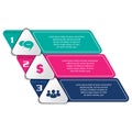 3 segments with triangle. Info design. Infographic template