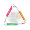 3 segments in triangle. concept Info design. Infographic template