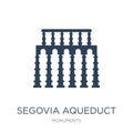segovia aqueduct icon in trendy design style. segovia aqueduct icon isolated on white background. segovia aqueduct vector icon Royalty Free Stock Photo