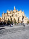 Segovia cathedral with blue sky