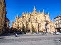 Segovia cathedral with blue sky