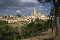 Segovia cathedral and cityscape. Medieval city surrounded by walls. Segovia. Castile and Leon. Spain