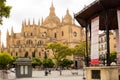 Segovia Cathedral in gothic style in Plaza Mayor, Spain