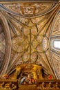 Segovia Cathedral richly decorated Gothic vault over the main nave, Spain