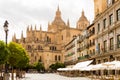 Segovia Cathedral in gothic style, Plaza Mayor, Spain