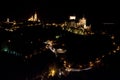 Segovia nocturnal, monumental city. Alcazar, cathedral and churches. Royalty Free Stock Photo