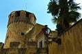 Segovia. A medieval tower against a blue sky. Royalty Free Stock Photo