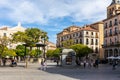 Plaza Mayor cityscape, town square in Segovia, Spain