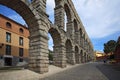 View at Plaza del Azoguejo and the ancient Roman aqueduct