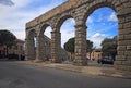 View at Plaza del Azoguejo and the ancient Roman aqueduct