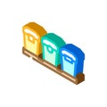 segregation waste sorting isometric icon vector illustration Royalty Free Stock Photo