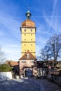 Segringer gate in famous old romantic medieval town of Dinkelsbuehl in Bavaria Royalty Free Stock Photo