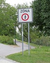 Segway free zone road sign