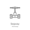 segway icon vector from technology collection. Thin line segway outline icon vector illustration. Outline, thin line segway icon Royalty Free Stock Photo