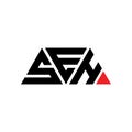 SEH triangle letter logo design with triangle shape. SEH triangle logo design monogram. SEH triangle vector logo template with red Royalty Free Stock Photo