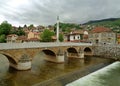 Seher-cehajina Bridge over the Miljacka River in Sarajevo, Bosnia and Herzegovina Royalty Free Stock Photo