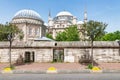 Sehzade Mehmet tomb, with Sehzade Mosque, in the far end, in Fatih district, on the third hill of Istanbul, Turkey Royalty Free Stock Photo