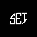 SEI letter logo design on black background. SEI creative initials letter logo concept. SEI letter design