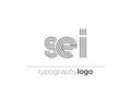 SEI modern geometric typography logo Royalty Free Stock Photo
